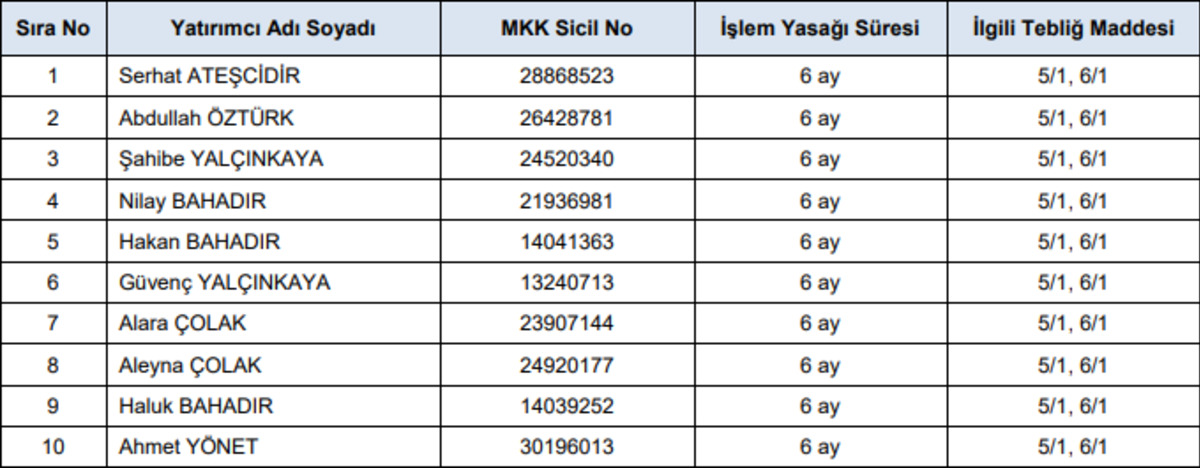 SPK, METUR ve BNTAS hisselerinde dolandırıcılık yapan 16 kişiye 6 ay işlem yasağı getirdi, Görsel 1