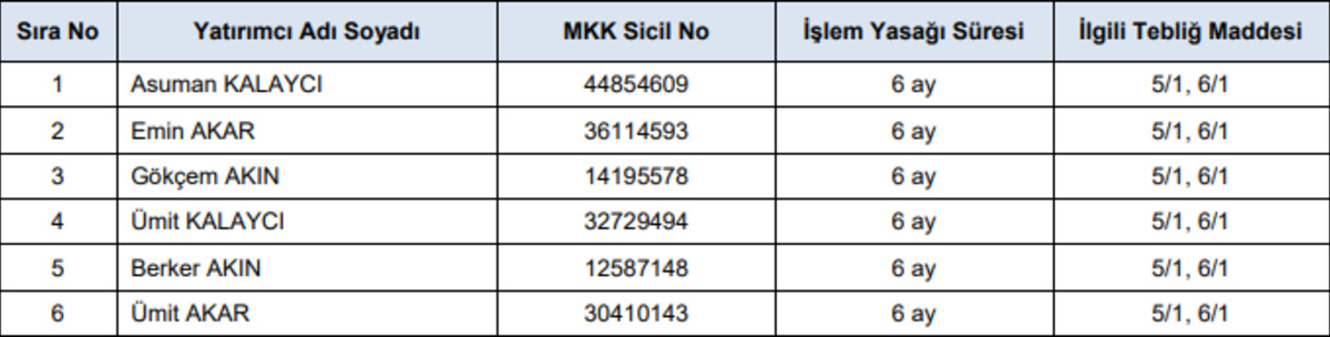 SPK, METUR ve BNTAS hisselerinde dolandırıcılık yapan 16 kişiye 6 ay işlem yasağı getirdi, Görsel 2