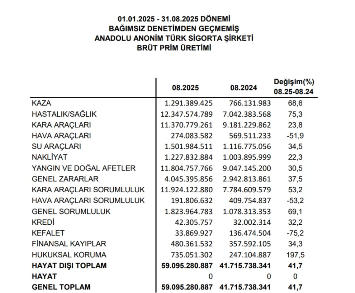 Anadolu Sigorta’dan 8 ayda 59,1 milyar TL prim üretimi, Görsel 1