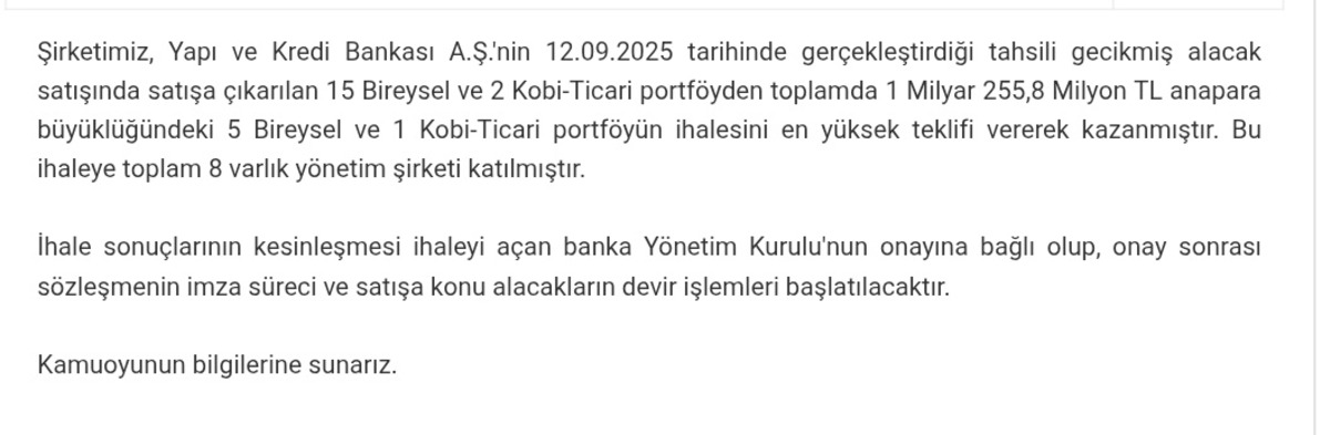GLCV den  Yapı Kredi  hamlesi! 1,25 milyar TL&rsquo;lik portf&ouml;y ihalesini kazandı, G&ouml;rsel 1