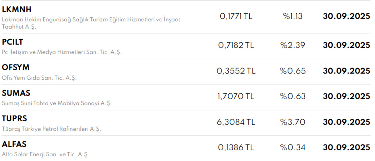 Borsa İstanbul da temett&uuml; heyecanı: Bu hafta o şirketler kar payı dağıtımı yapacak, G&ouml;rsel 1