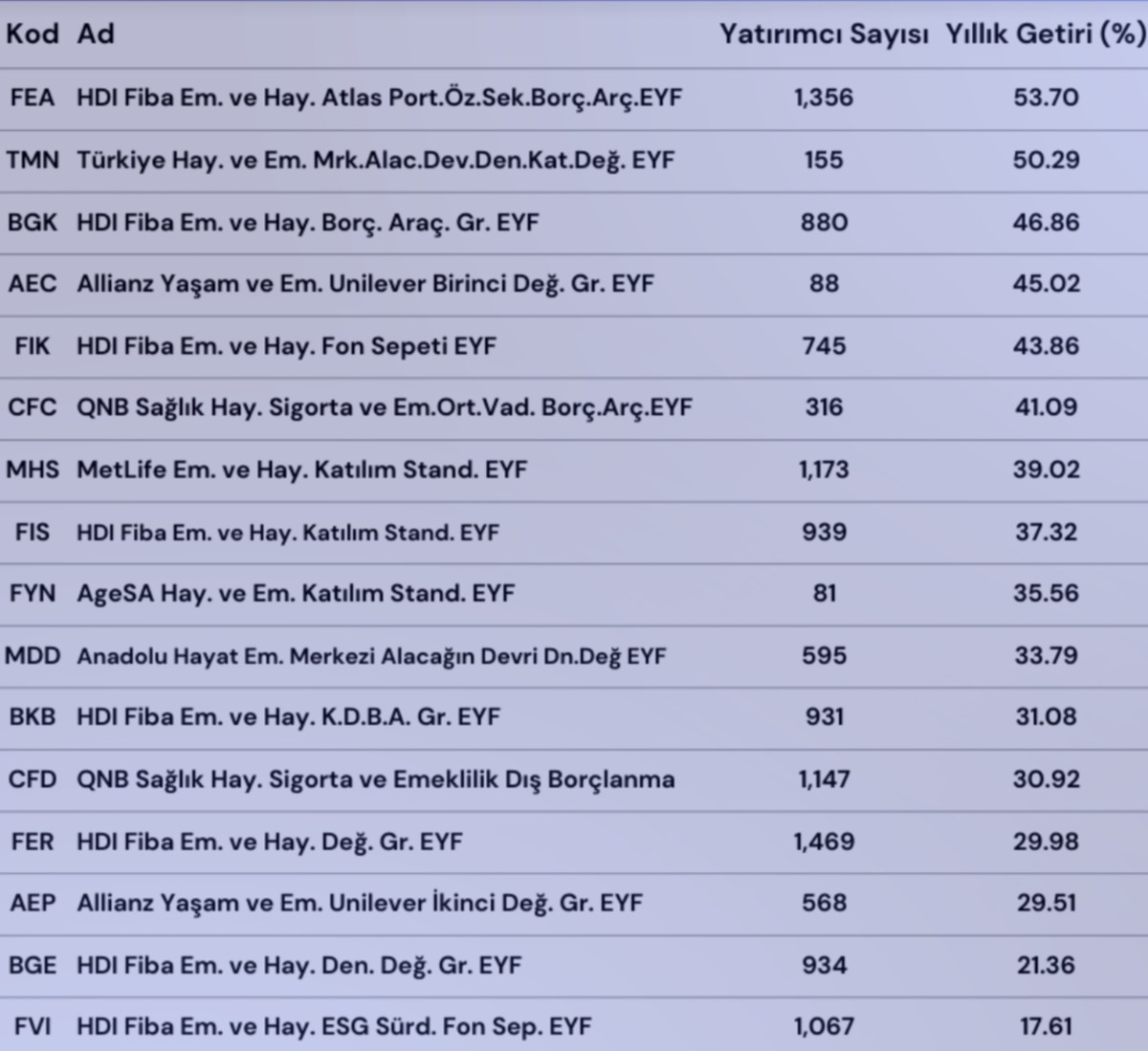 Yatırımcı sayısı az, kazancı y&uuml;ksek! Kimsenin bilmediği BES fonları rekor getiri sağladı, G&ouml;rsel 1