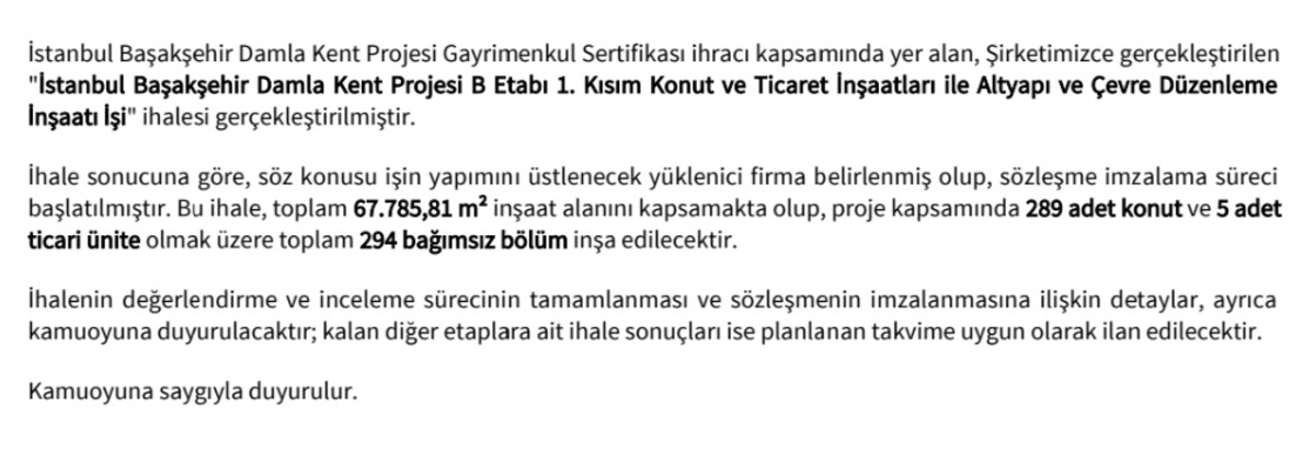 Emlak Konut, Damla Kent Sertifika Projesinde İhaleyi Tamamladı, G&ouml;rsel 1