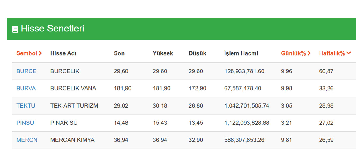 Haftanın En Çok Kazandıran 5 Hissesi Belli Oldu! 100 Bin TL Yatıran 60 Bin TL Kâr Etti, Görsel 1