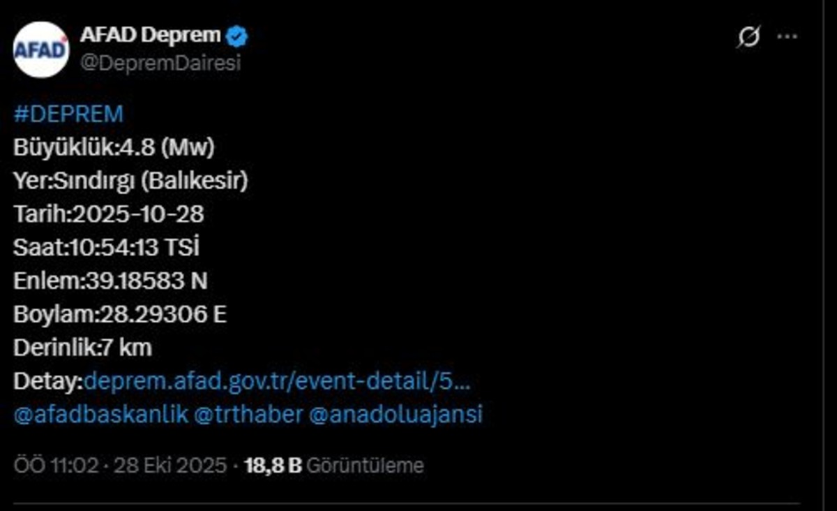 Balıkesir de peş peşe depremler! Bu kez 4.8 şiddetinde, G&ouml;rsel 2