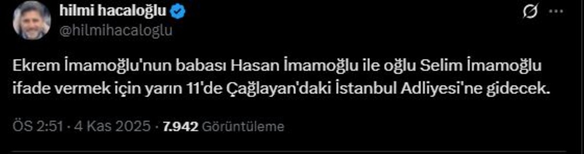 Ekrem İmamoğlu nun babası ve oğlu yarın ifade verecek, G&ouml;rsel 1