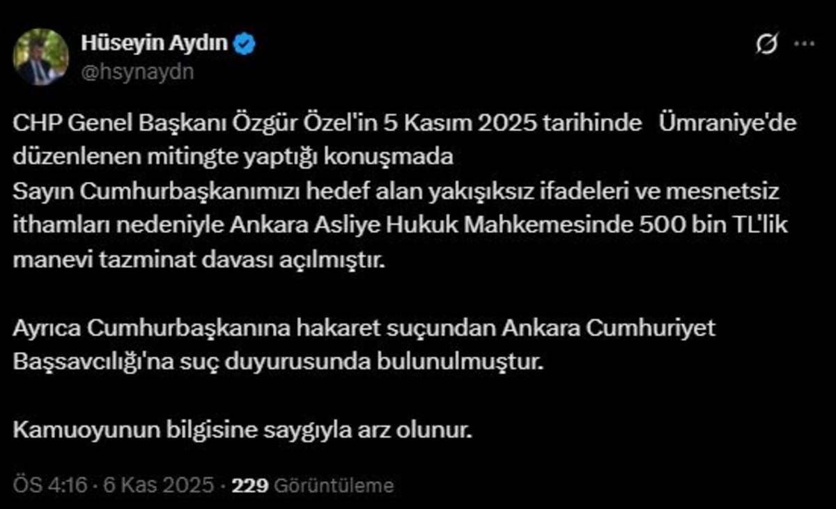 Cumhurbaşkanı Erdoğan dan &Ouml;zel e tazminat davası, G&ouml;rsel 1