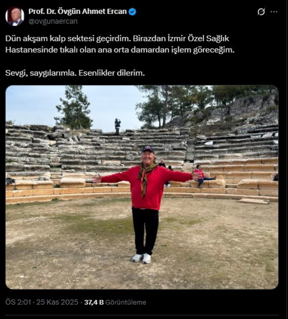 Prof. Dr. Ahmet Ercan dan korkutan haber, G&ouml;rsel 1
