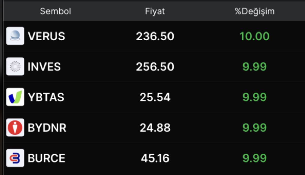 Borsa İstanbul da Günün En Çok Yükselen 5 Hisse Senedi, Görsel 1