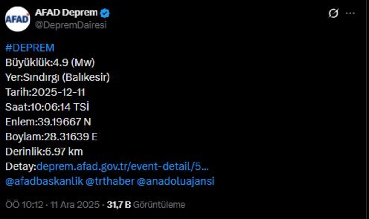 AFAD duyurdu! Balıkesir de 4.9 büyüklüğünde deprem, Görsel 2