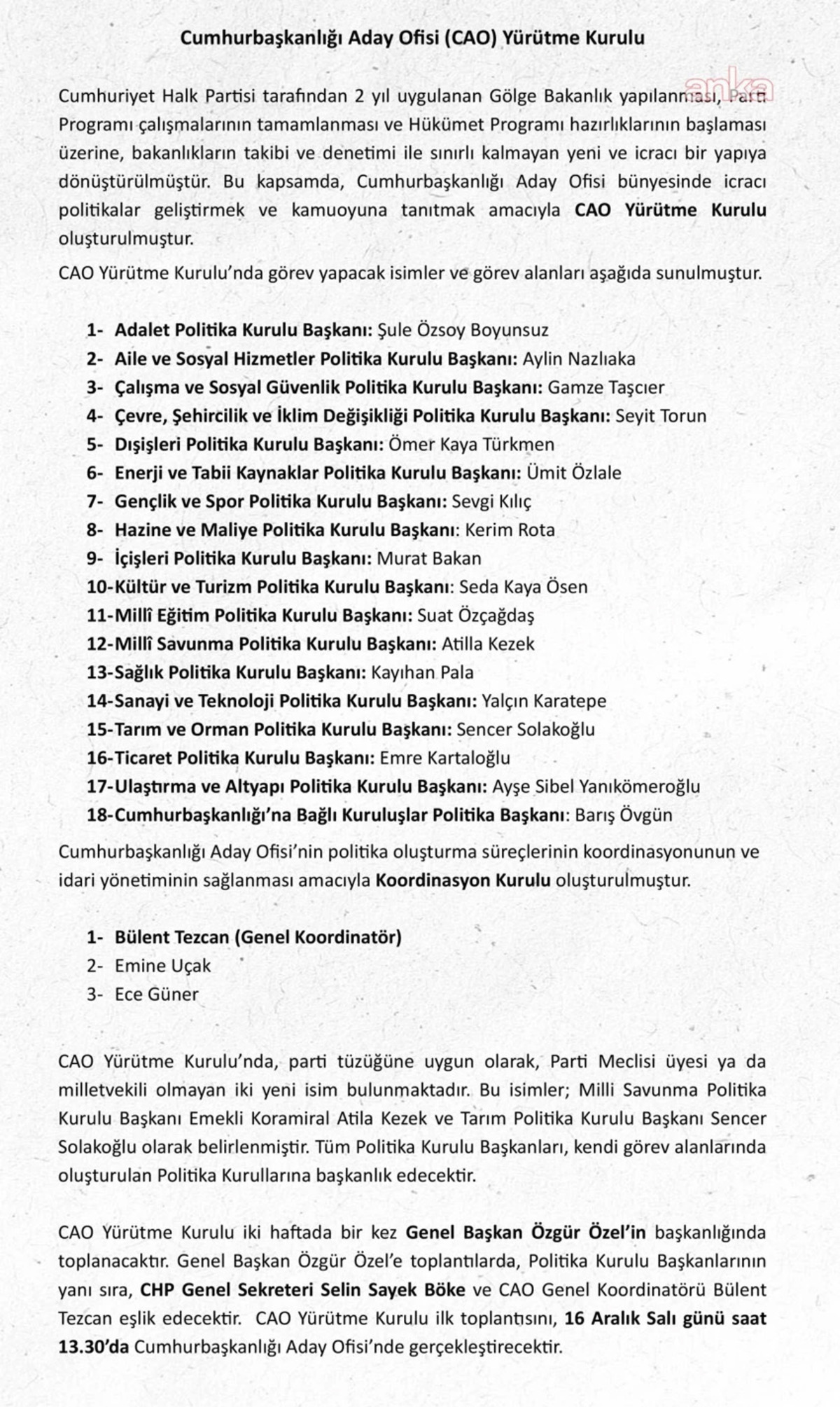 CHP de  G&ouml;lge Bakanlar  kadrosu belli oldu, G&ouml;rsel 1