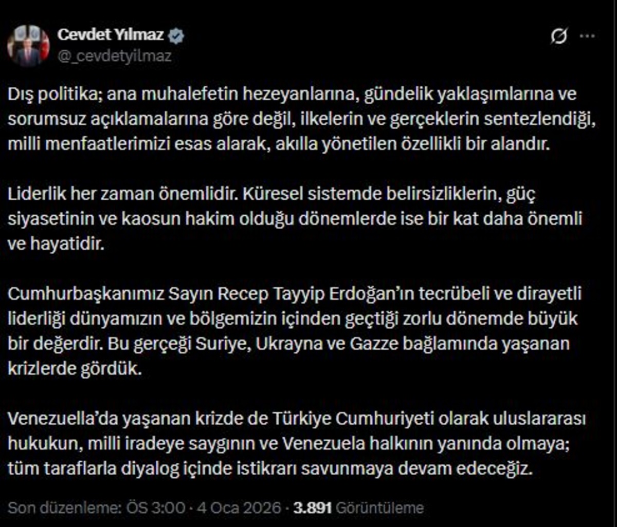 Cumhurbaşkanı Yardımcısı Yılmaz: "Venezuela da istikrarı savunuyoruz", G&ouml;rsel 1