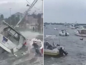 İstanbul&rsquo;da fırtına kabusu: Tekneler battı, &ccedil;atılar u&ccedil;tu!