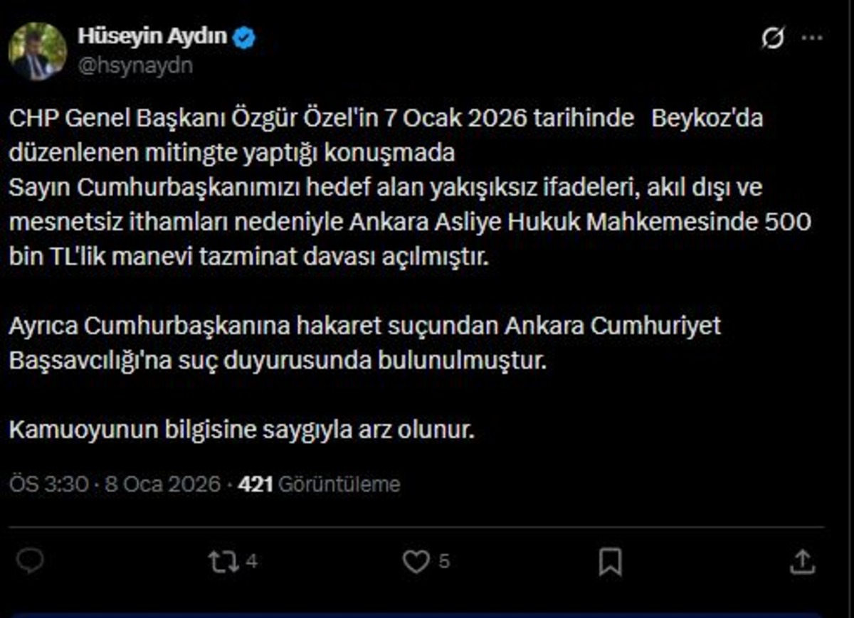 Cumhurbaşkanı Erdoğan dan &Ouml;zel e tazminat davası, G&ouml;rsel 1