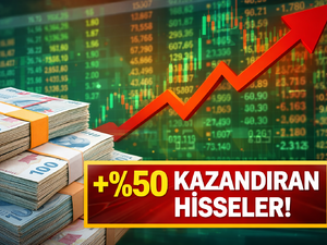 Beş g&uuml;nde 100 bin TL&rsquo;yi 150 bin TL yapan hisseler belli oldu! Y&uuml;zde 50&rsquo;ye yakın kazandıran hisseler