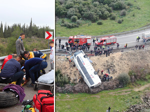 Antalya'da korkun&ccedil; kaza! Otob&uuml;s şarampole devrildi: 8 kişi hayatını kaybetti