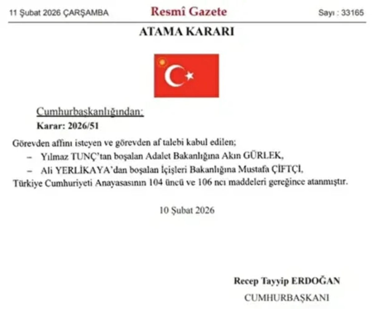 Kabinede dev revizyon: Adalet Akın Gürlek’e, İçişleri Mustafa Çiftçi’ye emanet, Görsel 1