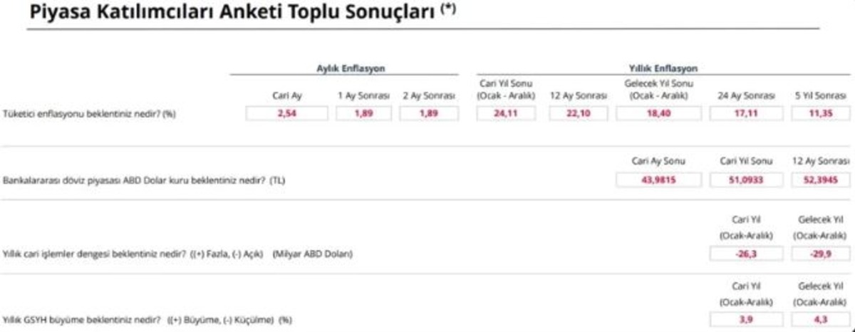 TCMB Piyasa Katılımcıları Anketi a&ccedil;ıklandı! Yıl sonu dolar ve enflasyon beklentisi belli oldu, G&ouml;rsel 5