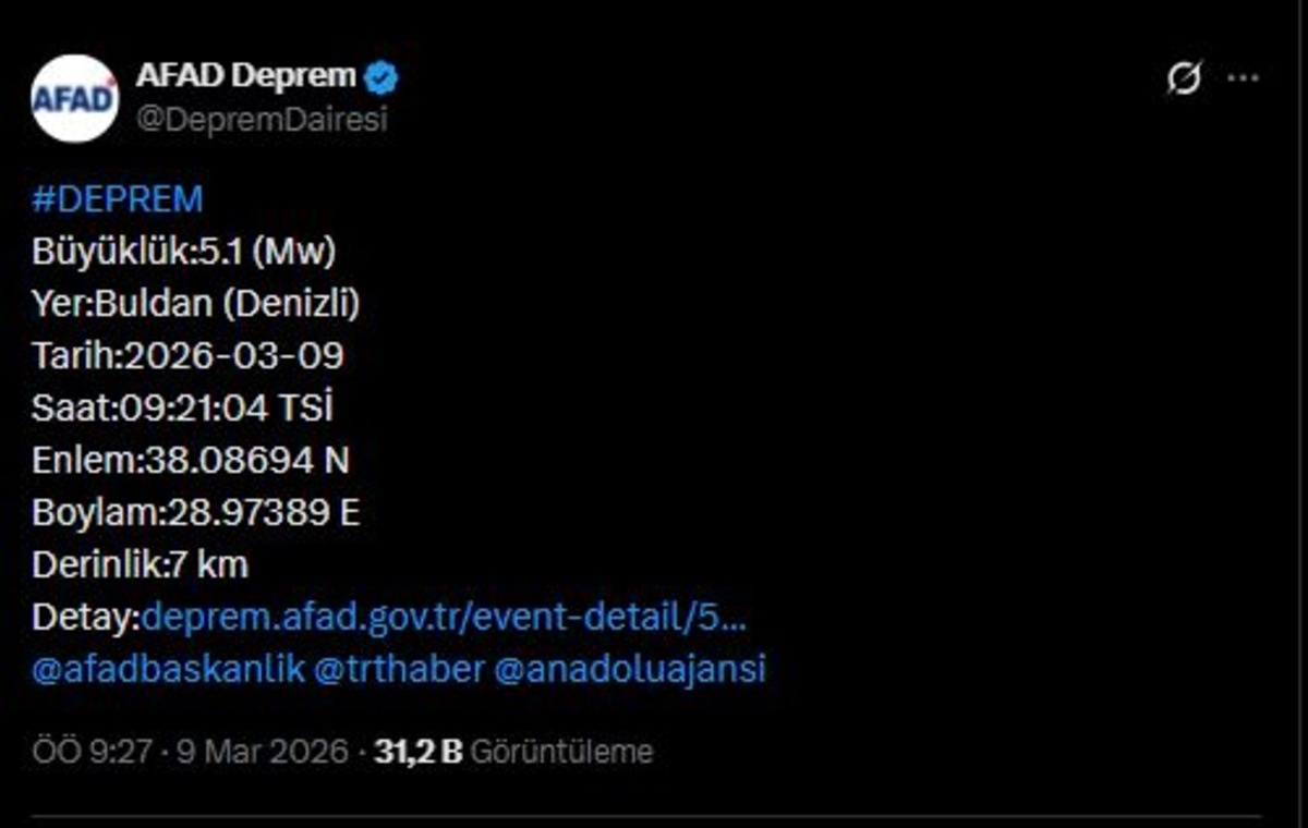 SON DAKİKA| Denizli de korkutan deprem! &Ccedil;evre illerden hissedildi, G&ouml;rsel 1