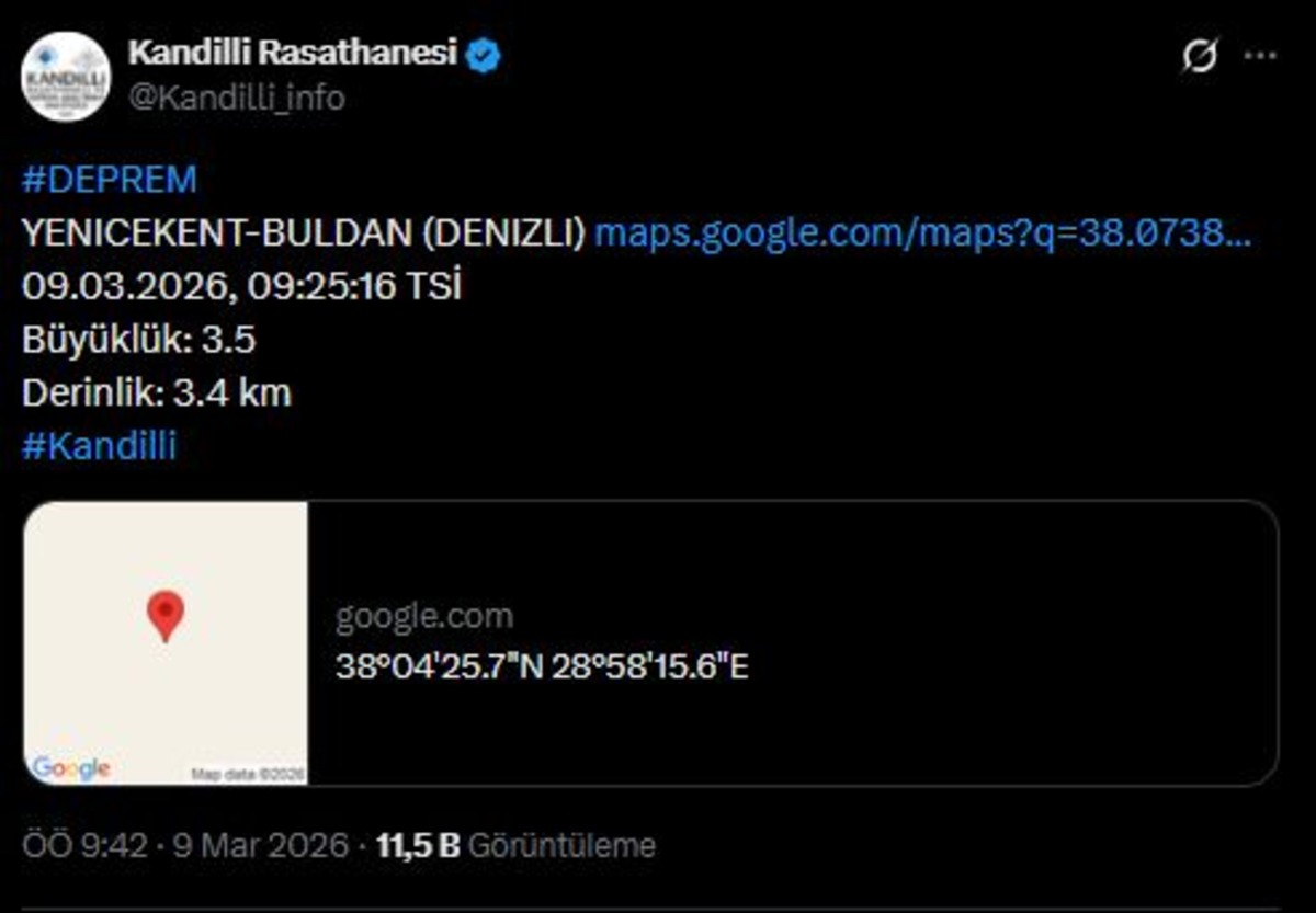 SON DAKİKA| Denizli de korkutan deprem! &Ccedil;evre illerden hissedildi, G&ouml;rsel 2