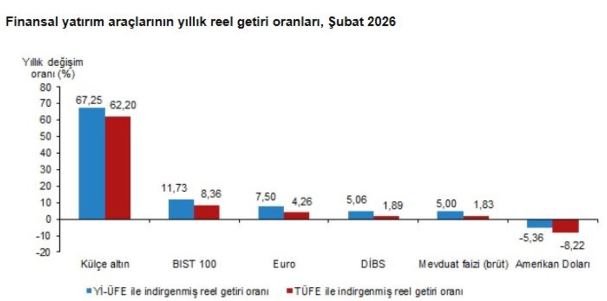 T&Uuml;İK a&ccedil;ıkladı! Şubat ayının en &ccedil;ok kazandıran yatırım aracı belli oldu, G&ouml;rsel 4