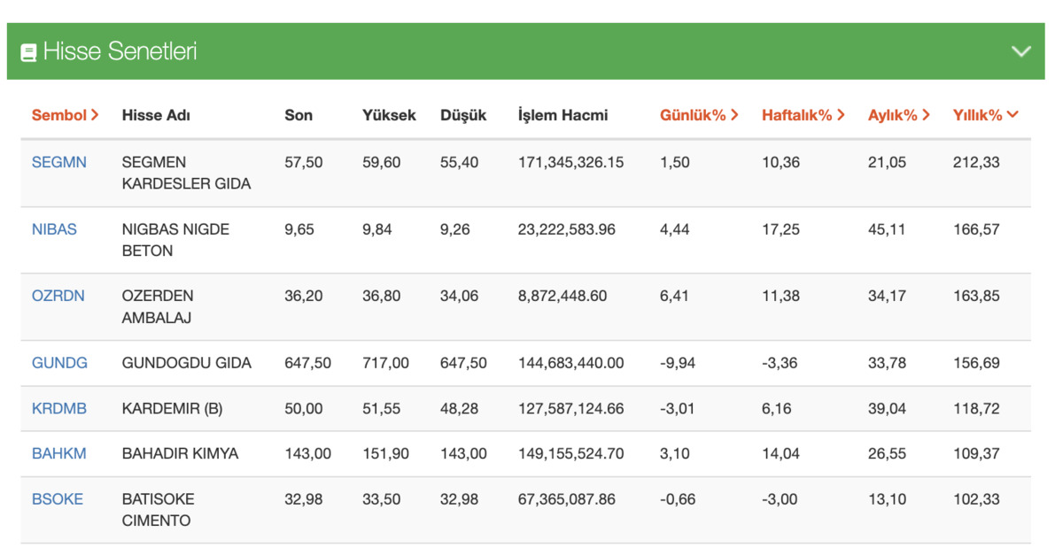 100 bin TL&rsquo;nizi 200 bin TL yapan hisseler, G&ouml;rsel 1