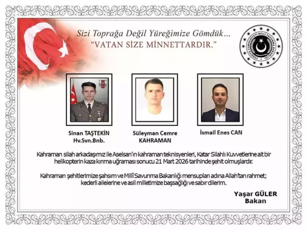 MSB a&ccedil;ıkladı! Katar daki helikopter kazasında 3 kişi şehit oldu, G&ouml;rsel 1