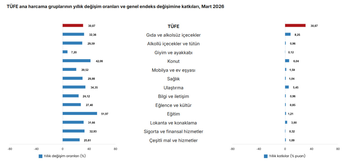 TÜİK açıkladı: Enflasyon martta beklenti altı geldi, Görsel 2