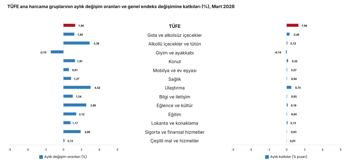 TÜİK açıkladı: Enflasyon martta beklenti altı geldi, Görsel 3