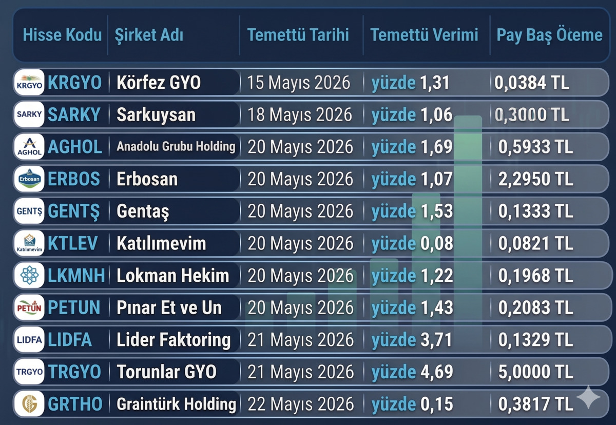 Mayısta temett&uuml; &ouml;deyecek şirketler: En y&uuml;ksek verim y&uuml;zde 4,69, G&ouml;rsel 1