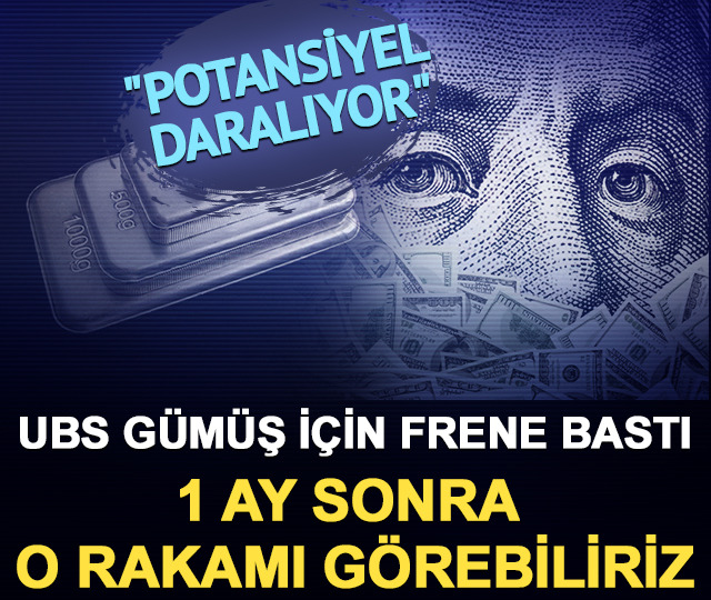 UBS g&uuml;m&uuml;ş i&ccedil;in frene bastı: 1 ay sonra bu rakamı g&ouml;rebiliriz