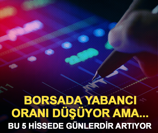 Borsada yabancı oranı d&uuml;ş&uuml;yor ama bu 5 hissede s&uuml;rekli artıyor