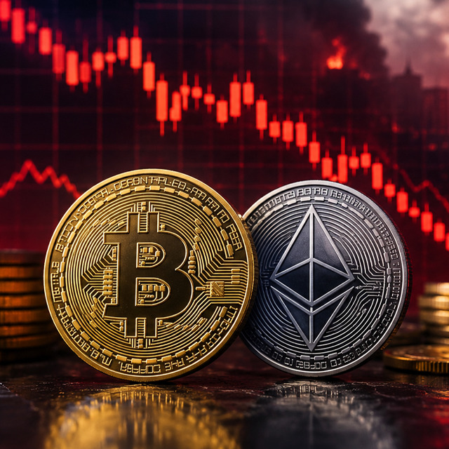 Bitcoin'de sert d&uuml;ş&uuml;ş! Ethereum'da kayıp %4'&uuml; aştı