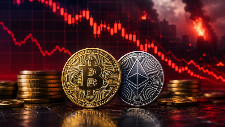 Bitcoin'de sert d&uuml;ş&uuml;ş! Ethereum'da kayıp %4'&uuml; aştı