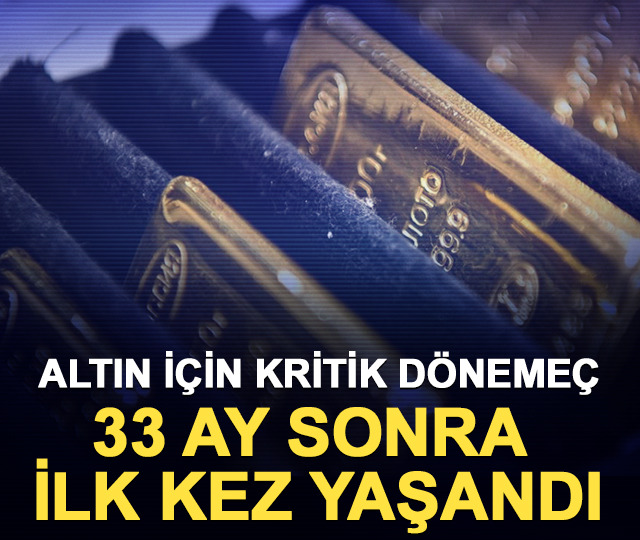 Altın için kritik dönemeç: 33 ay sonra ilk kez yaşandı