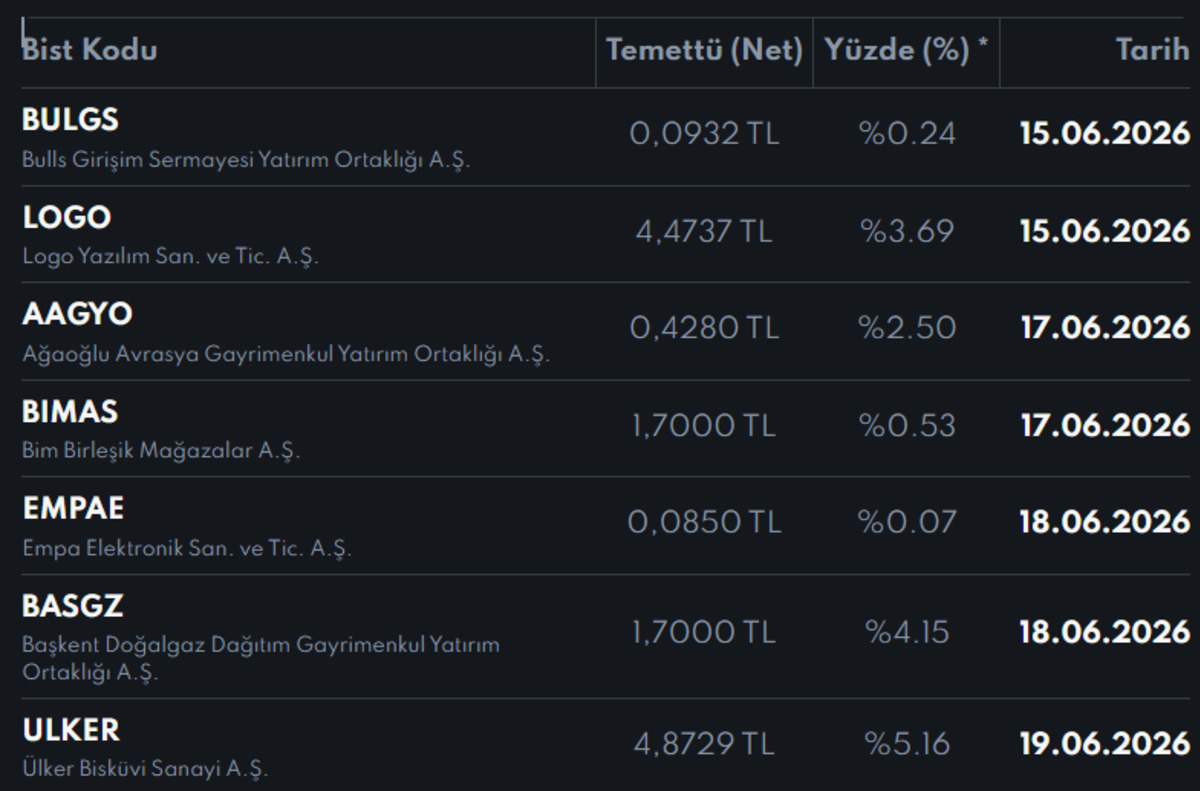 Temettü yağmuru başlıyor: Bu hafta 7 şirket ödeme yapacak, Görsel 2