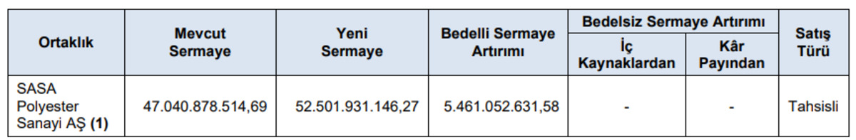 SASA’ya dev sermaye onayı, portföy şirketlerine vize!, Görsel 1
