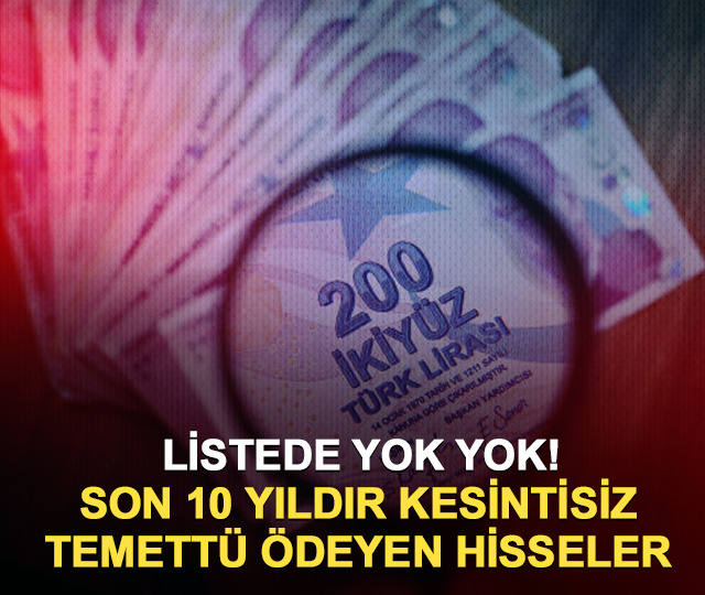 Son 10 yıldır kesintisiz temett&uuml; &ouml;deyen hisseler