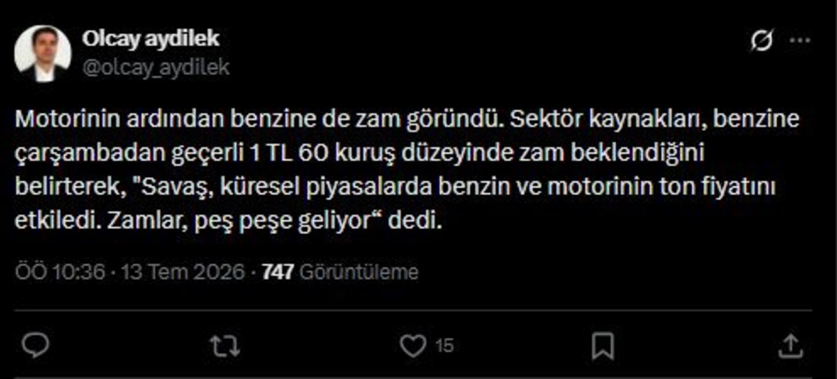 Benzine 1,60 TL zam yolda! 13 Temmuz güncel akaryakıt fiyatları, Görsel 1