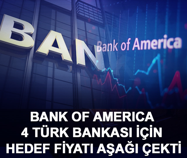 Bank of America 4 Türk bankası için hedef fiyatı aşağı çekti