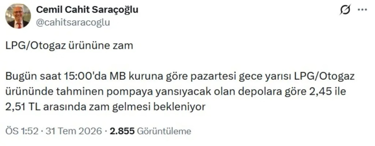 80 TL yi aşan motorinin ardından otogaz da zam furyasına katıldı, Görsel 1