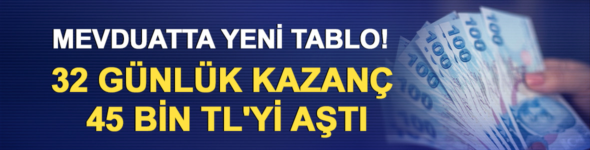Mevduatta yeni tablo! 32 g&uuml;nl&uuml;k kazan&ccedil; 45 bin TL'yi aştı