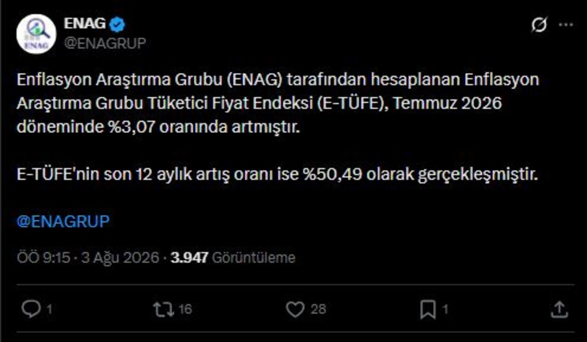 ENAG temmuz enflasyonunu açıkladı! Aylık artış yüzde 3 ü aştı, Görsel 1