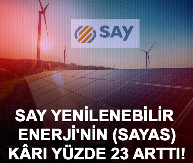 SAY Yenilenebilir Enerji'nin (SAYAS) kârı yüzde 23 arttı!