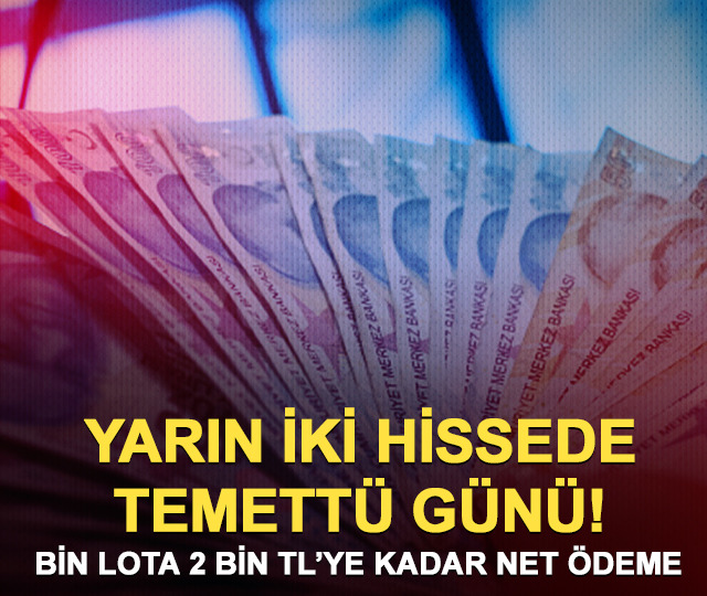 Hesabında 1000 lotu olana 2.154 TL &ouml;deme! Yarın 2 hissede temett&uuml; g&uuml;n&uuml;