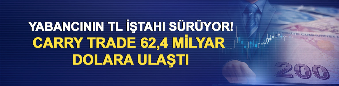 Yabancının TL iştahı s&uuml;r&uuml;yor! Carry trade 62,4 milyar dolara ulaştı