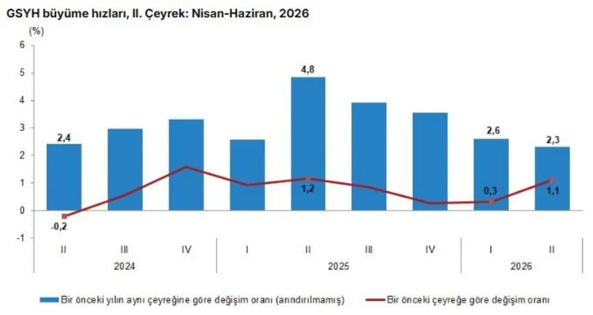 Türkiye nin büyüme rakamı açıklandı! Ekonomi yüzde 2,3 büyüdü, Görsel 1