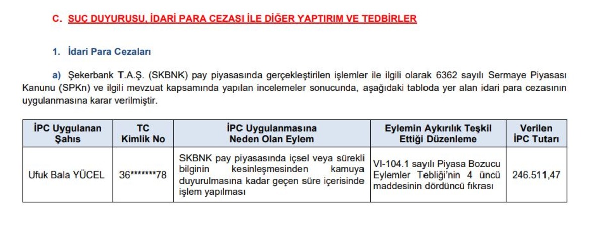 SPK düğmeye bastı: 3 hissedeki işlemlere 756 bin TL ceza, Görsel 1