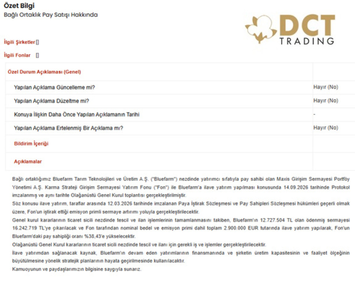DCT Trading duyurdu! Bağlı ortaklığına 2,9 milyon euro yatırım, Görsel 1