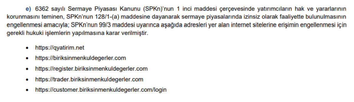 SPK dan 5 internet sitesine erişim engeli, G&ouml;rsel 1